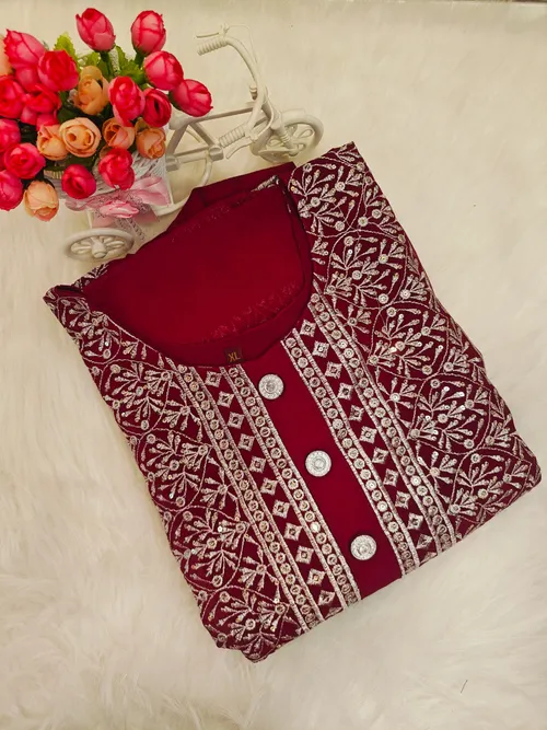 WINE STONES ANARKALI KURTI AK32